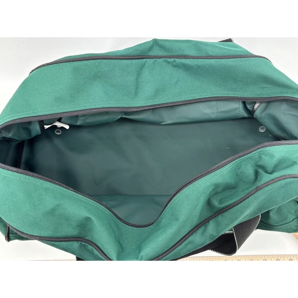 B.U.M. Equipment Duffel Bag Forest Green Black Canvas Vintage Travel Large